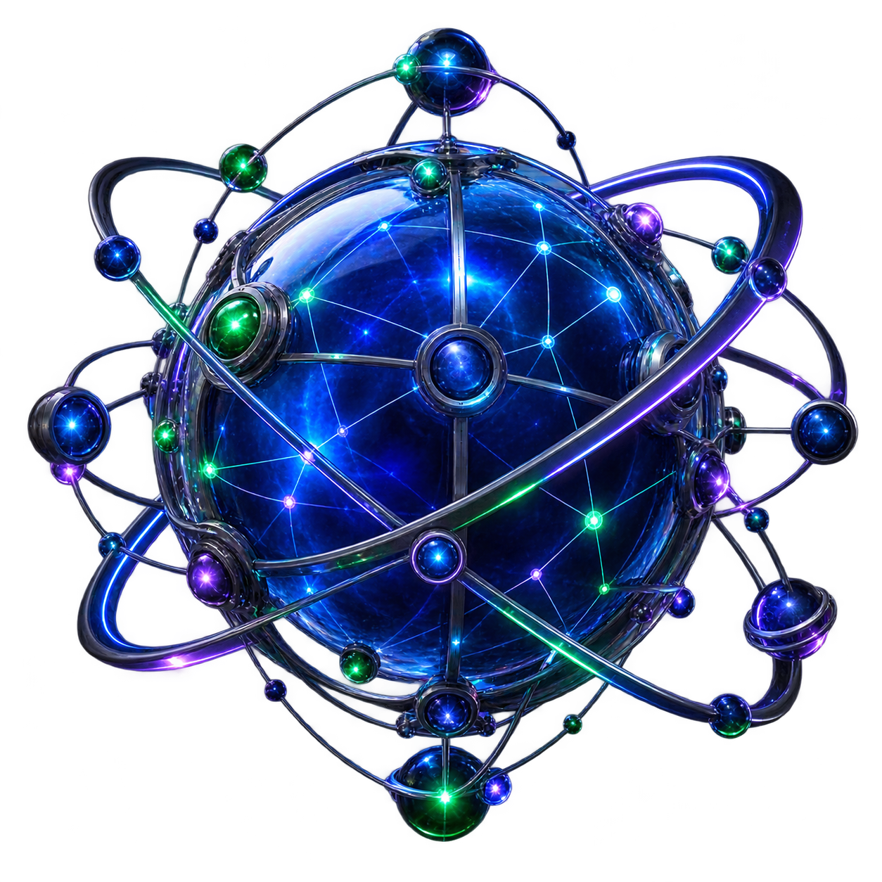 Luminous network orb representing connected Engine APIs